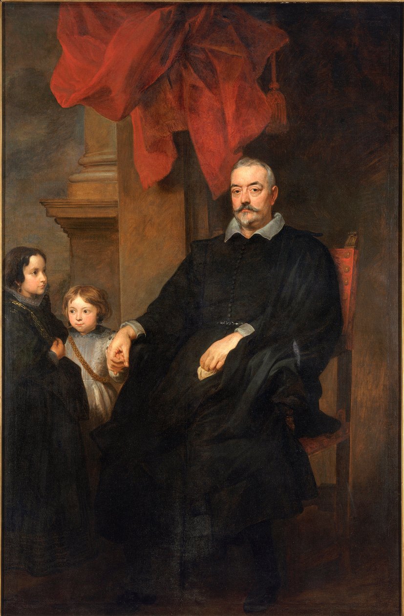 ジェノワ貴族と二人の少女の肖像 アントニー・ヴァン・ダイク（1599