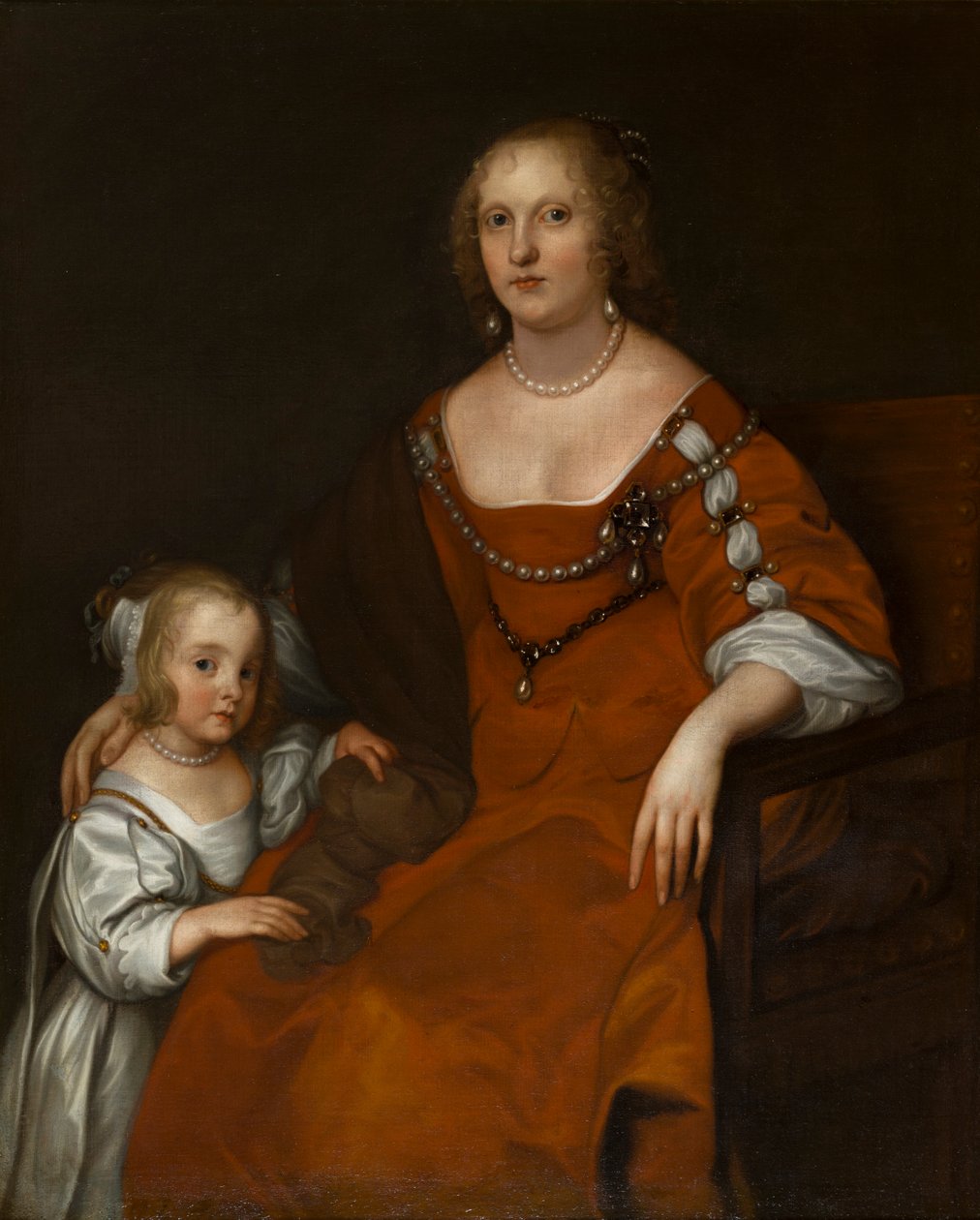 マーガレット・ハワード、カーライル伯爵夫人（1618-1664）とレディ・アリントン（1652-1701）になったレディ・ダイアナ・ラッセルの肖像、c.1654-53（キャンバスに油彩） 作： アンソニー・ヴァン・ダイク