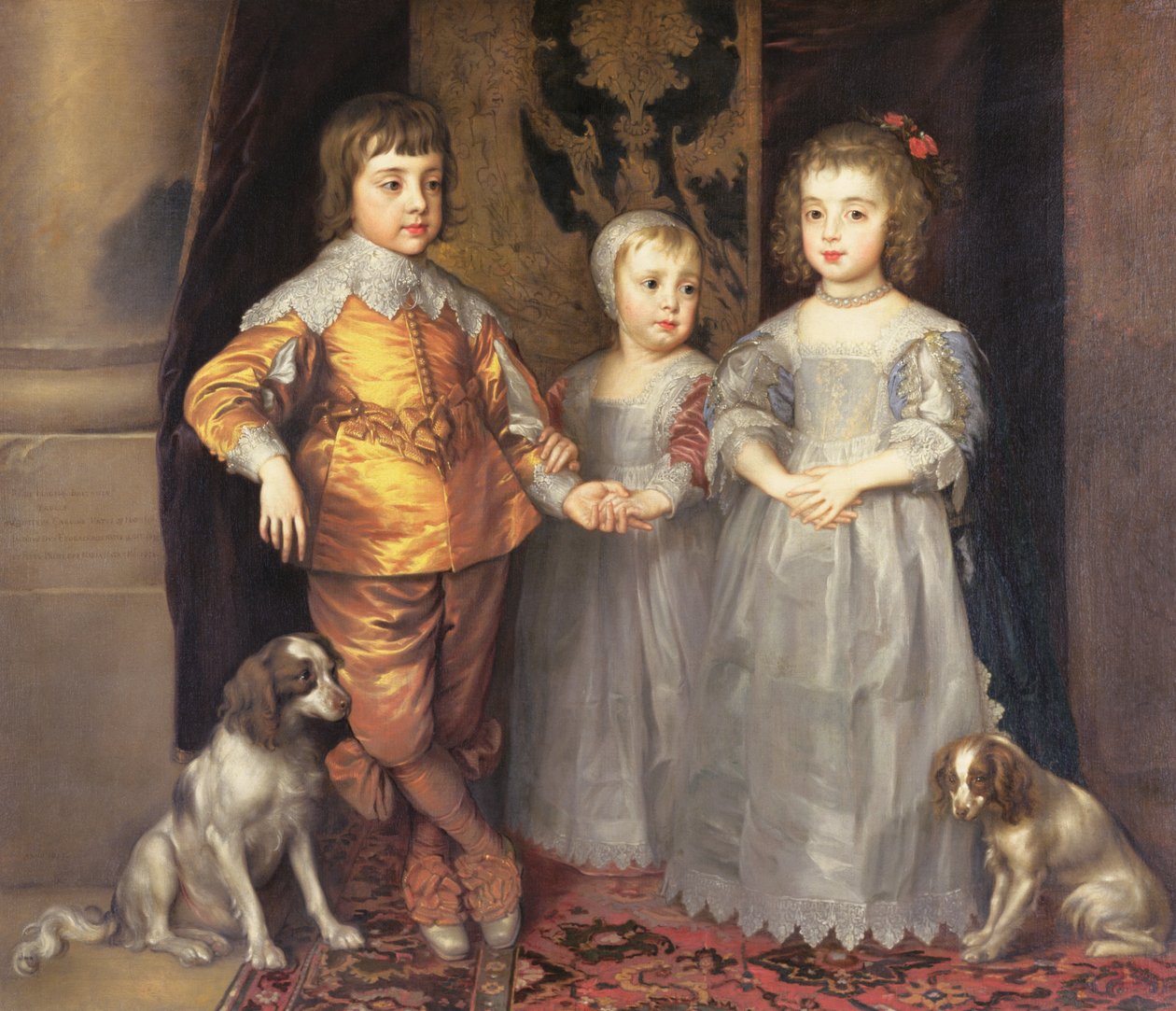 イングランドのチャールズ1世の子供（1600〜49年）とヘンリエッタマリア王妃（1609〜69年）、1637 作： アンソニー・ヴァン・ダイク