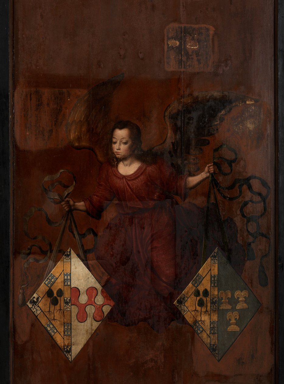フアン・パルド 2 世とその妻アンナ・インゲニューラントとマリア・アンシュマンの肖像の裏面 作： Anthuenis (1536-1613) Claeissins または Claeissens