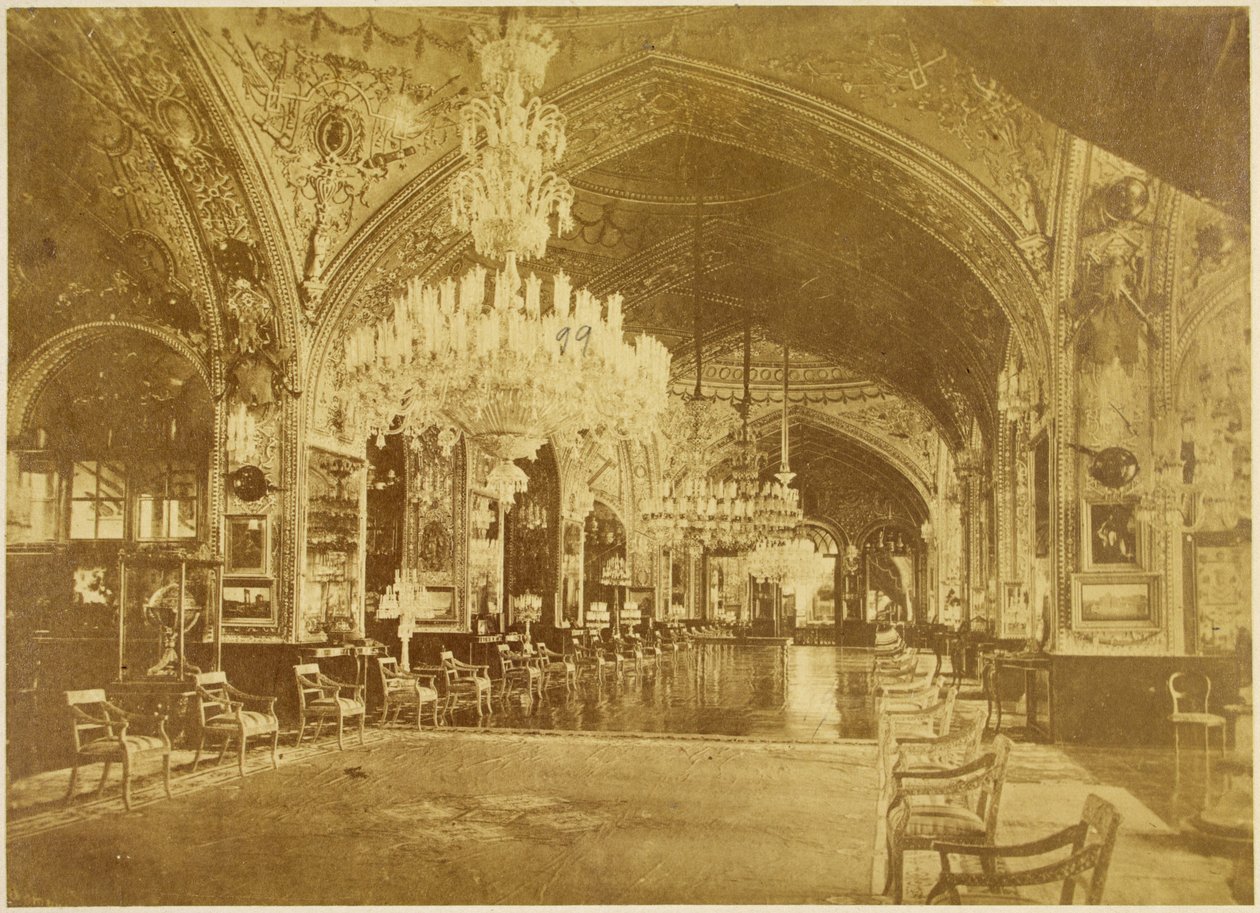 Talar-i Muzeh、別名Talar-i Salam（聴衆ホール）、Gulistan Palace、テヘラン、1880-90 作： アントワン・セヴルギン