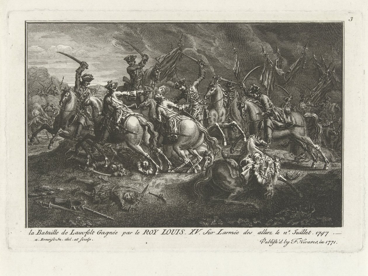 オーストリア継承戦争中の1747年7月2日のラウフフェルトの戦い（マーストリヒト近くのラウフフェルト）の様子 作： アントワーヌ・ブノイスト