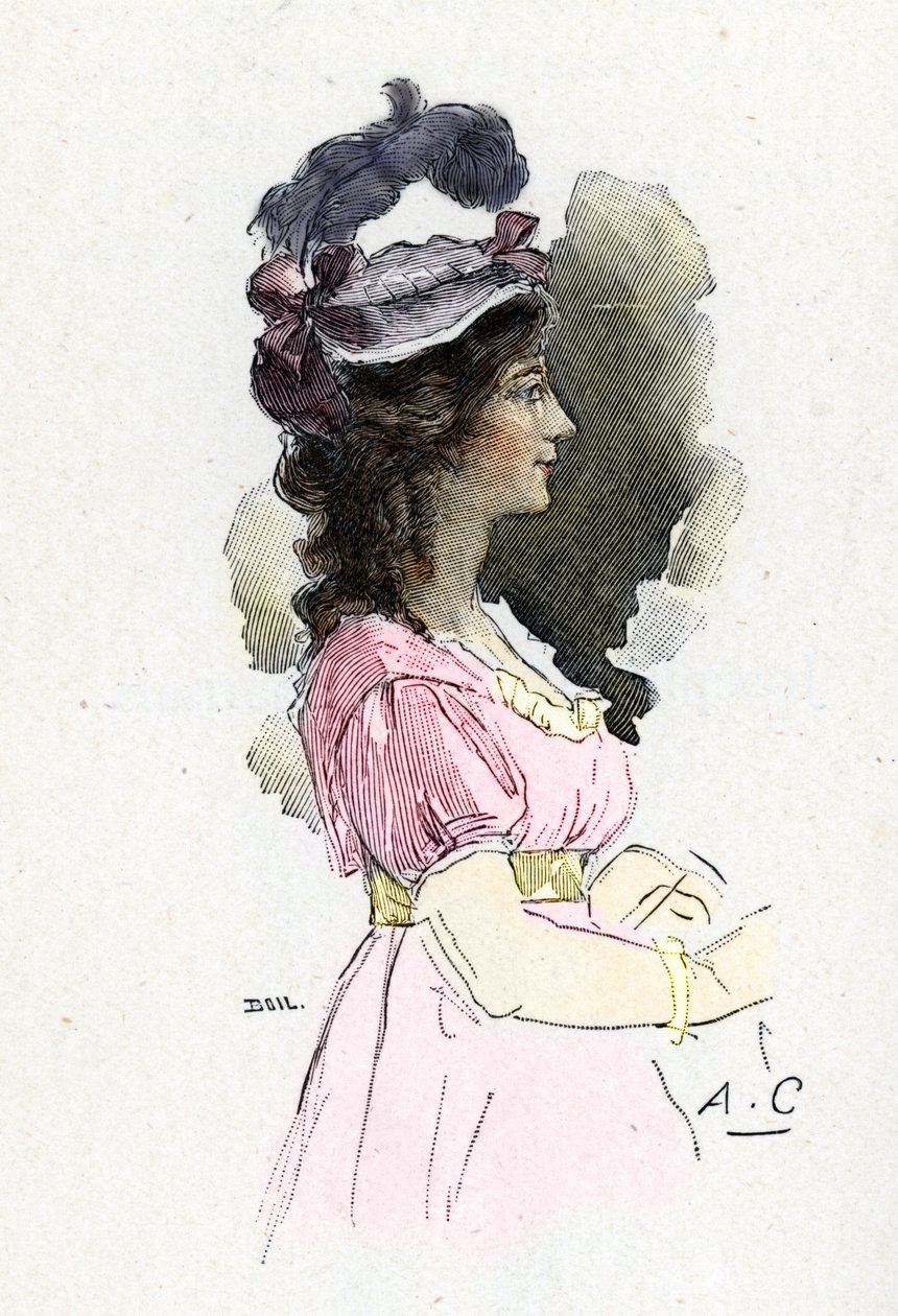 Josephine de Beauharnais (1763-1814) の肖像 Antoine Calbet による素描は、Masson の「ナポレオンと女性」からの引用 作： アントワーヌ・カルベ