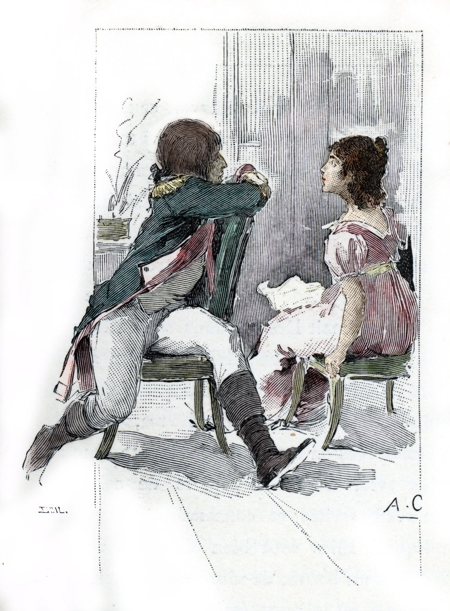 ナポレオン・ボナパルト (1769-1821) と婚約者のデザイレ・クラリー (1777-1860) の肖像 c. 1795 年 4 月 (1795 年 4 月、ナポレオン ボナパルトとの婚約時のデザイレ クラリーの肖像) 作： アントワーヌ・カルベ