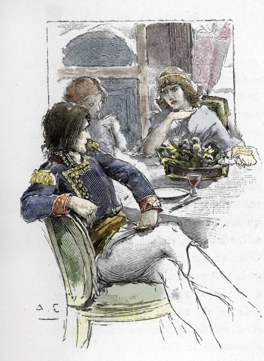 歌手のジュゼッピーナ・グラッシーニ (1773-1850) は、彼女の恋人となった最初の執政官ナポレオン・ボナパルトの部屋でベルティエの前で若かった 作： アントワーヌ・カルベ