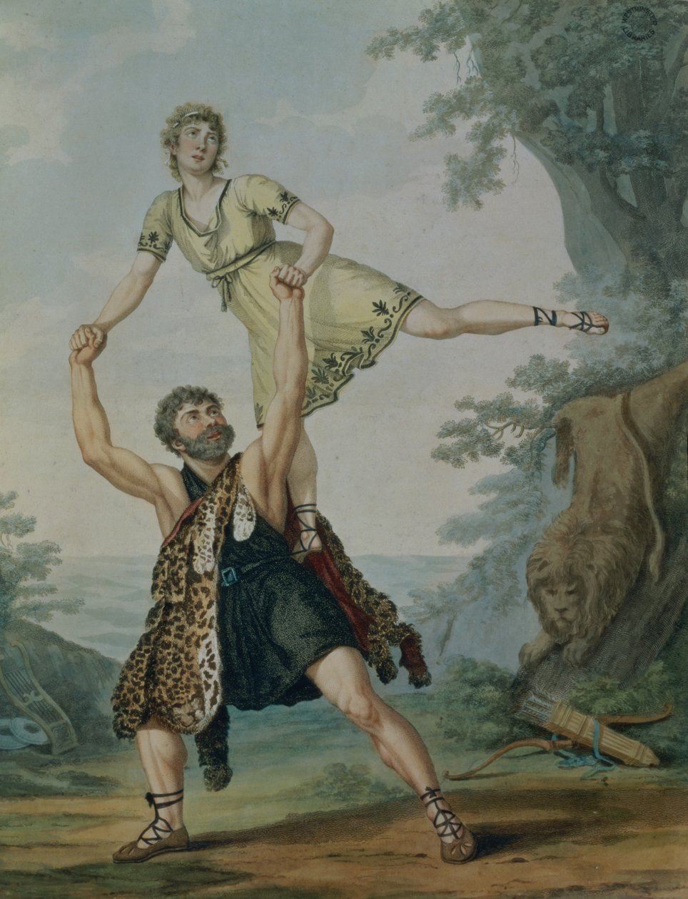 Andre Jean-Jacques DeshayesとJames Harvey d&39;Egvilleがバレエ-パントマイム「Hercules and Deianeira」でパブ。 1804 作： アントワーヌ・カードン
