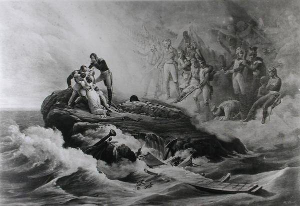 バートランド家の別れ、セントヘレナ、1821-36年 作： アントワーヌ・チャールズ・ホレス・ヴェルネ