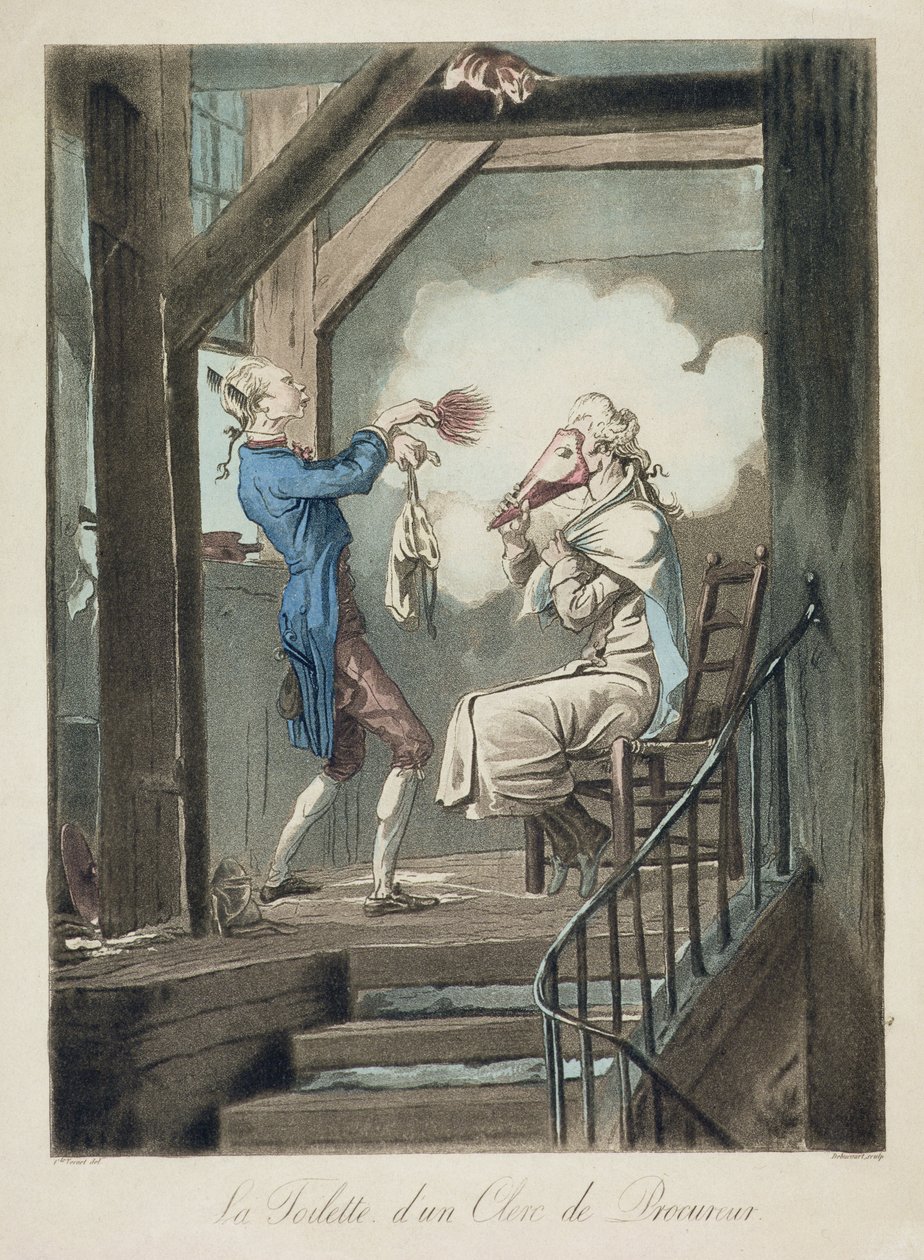 Philibert Louis Debucourt（1755-1832）によって刻まれた弁護士の店員のトイレ 作： アントワーヌ・チャールズ・ホレス・ヴェルネ
