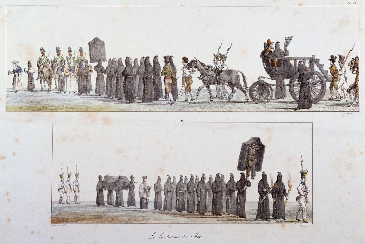 死刑を宣告されたアントワーヌ・ジャン・バティスト・トマ（1791-1834）水彩画 作： アントワーヌジャンバプティストトーマス