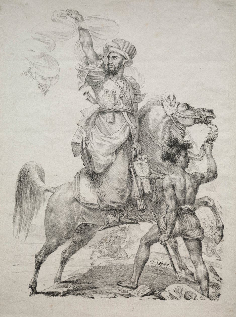 1817年、馬の信号で助言を求めるマメルーク首長。 作： アントワーヌ・ジャン・グロ