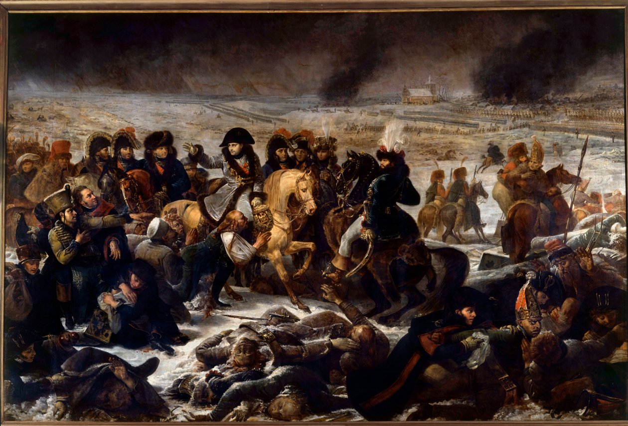 プロイセンとポーランドのキャンペーン（1806-1807年）。"Napoleon I (1769-1821) on the battlefield of Eylau 9/02/1807" 絵画：Antoine Jean Gros (1771-1835) 1808 Sun.5,21x7,84 m 作： アントワーヌ・ジャン・グロ