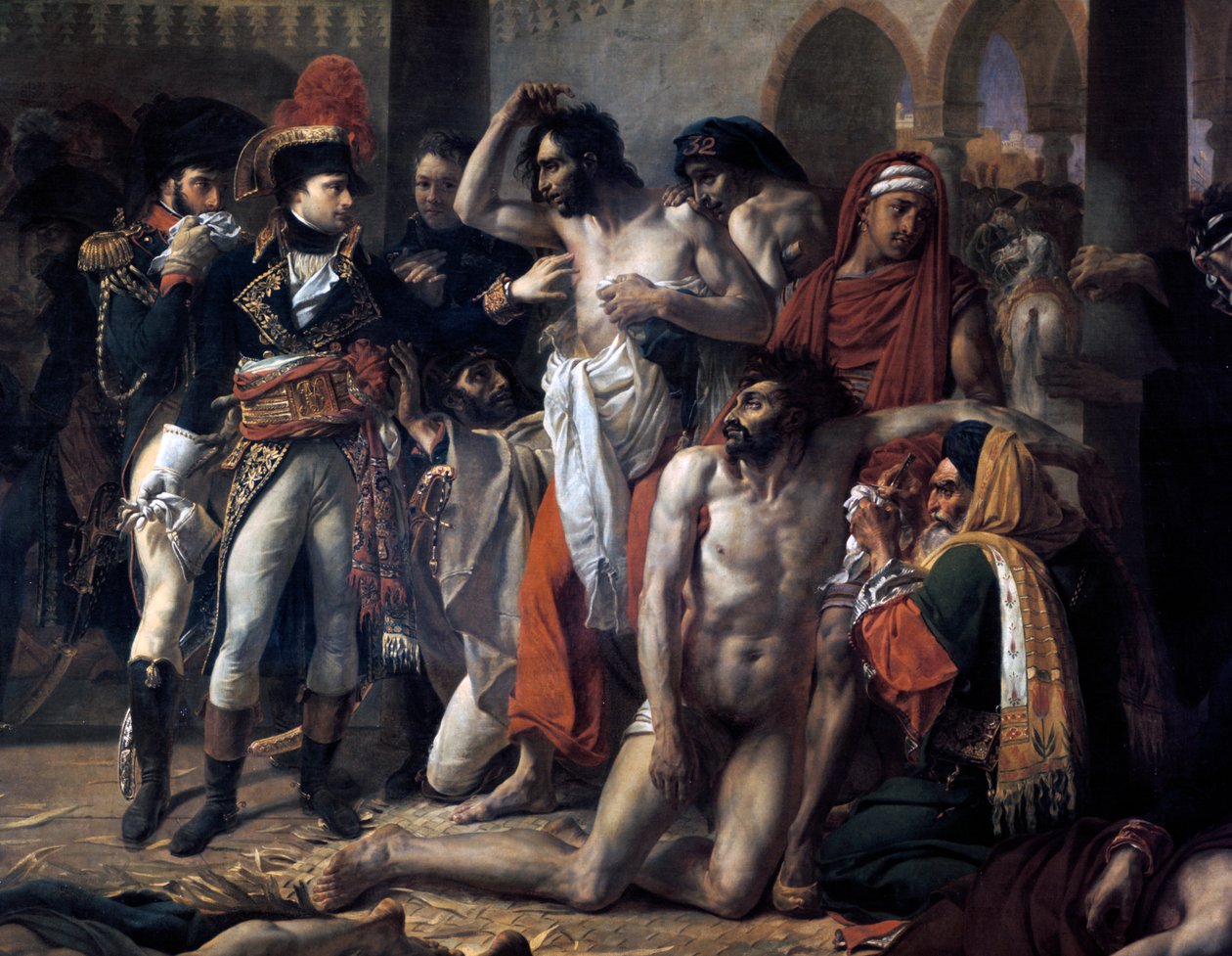 1804年、1799年3月11日、ヤッファのペストに襲われたナポレオンボナパルト。 作： アントワーヌ・ジャン・グロ