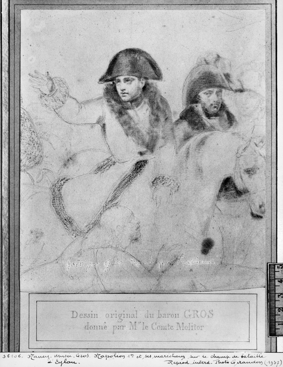 エラウの戦場のナポレオン、1807-08年頃（紙にピエールノワール） 作： アントワーヌ・ジャン・グロ