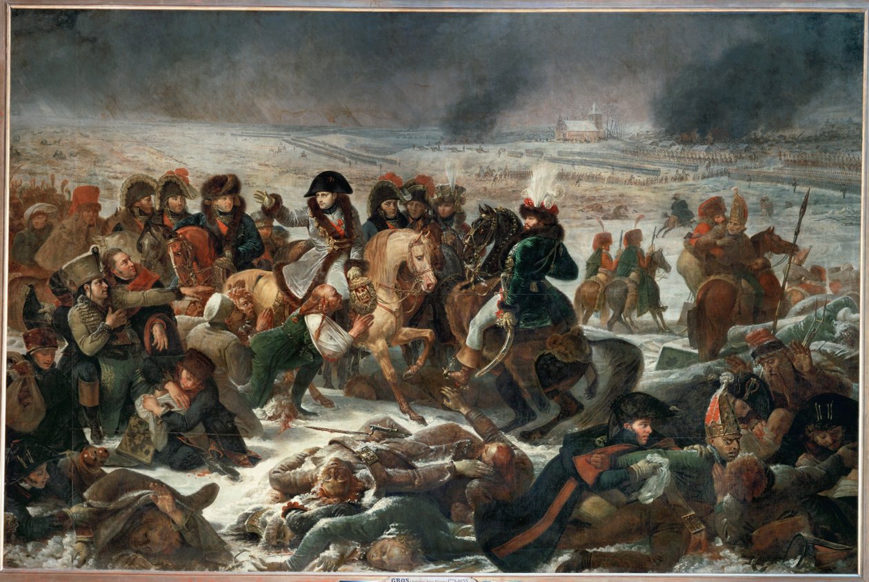 1807年2月9日、フランス軍がロシア軍とプロイセン軍に勝利したアイラウの戦場でのナポレオン ... 作： アントワーヌ・ジャン・グロ