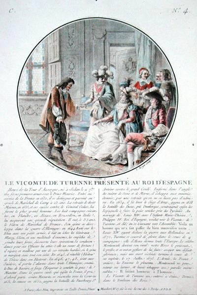 スペイン王フィリップ4世（1605-65）に献上されるテュレンヌ子爵（1611-75）、L.ロジェの刻印 作： アントワーヌ・ルイ・フランソワ（後）サージェント・マルソー