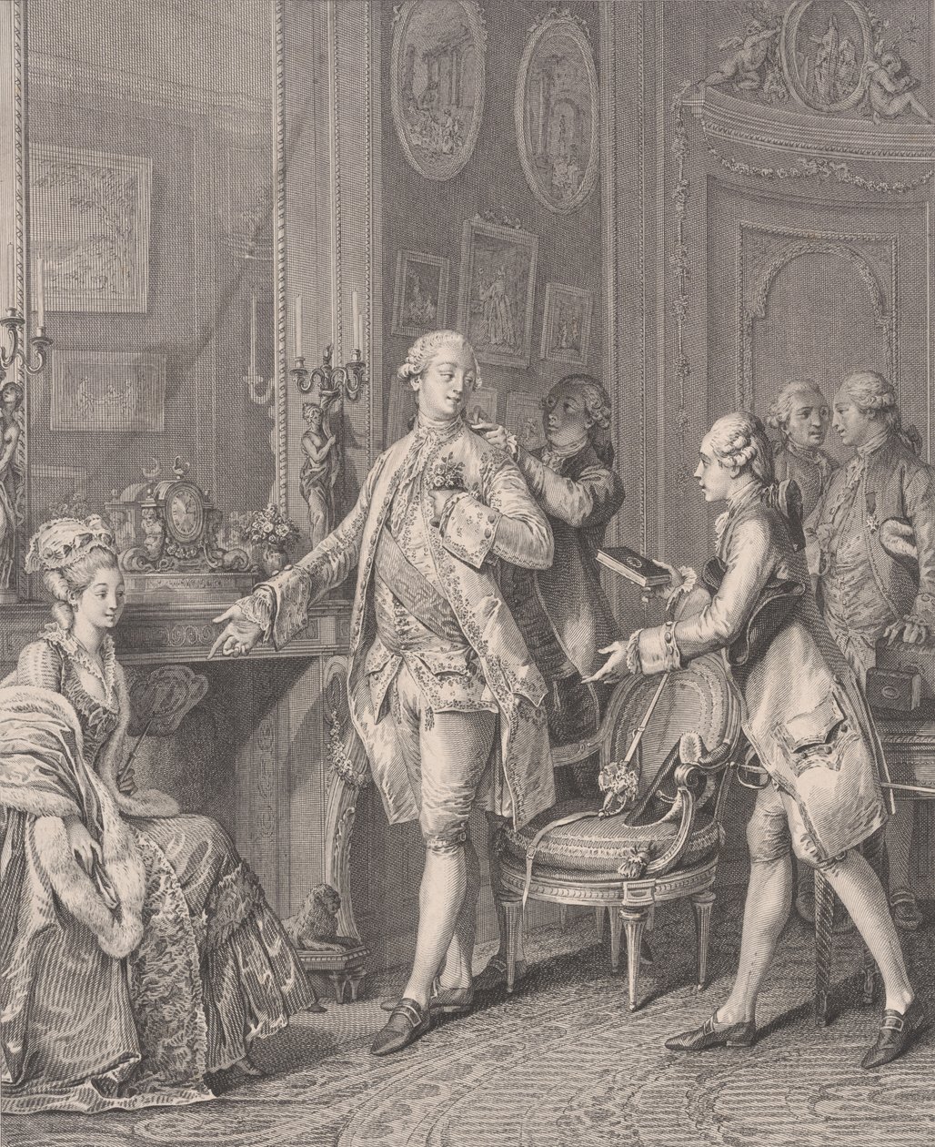 La Grande Toilette The Patroness、Le Monument du Costume、1777年より。 作： アントワーヌルイロマネ