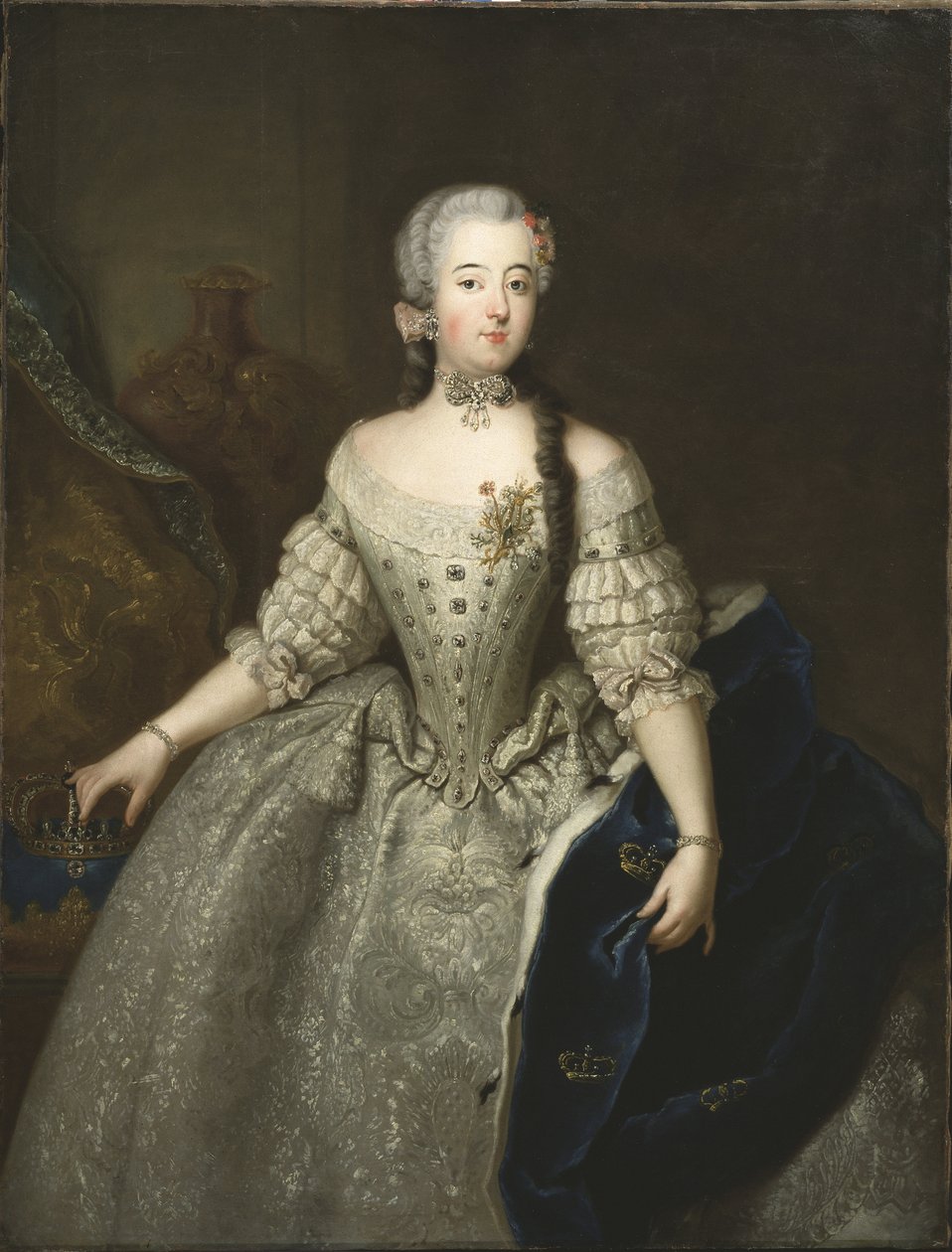 Louise Ulrique de Prusse, reine de Suede et Finlande - スウェーデンの女王であるプロイセンのルイサ・ウルリカ（1720-1782）の肖像画、ペスネ、アントワーヌ（1683-1757）作。油彩・キャンバス寸法：145x110cmストックホルム国立博物館 作： アントワーヌ・ペーネ