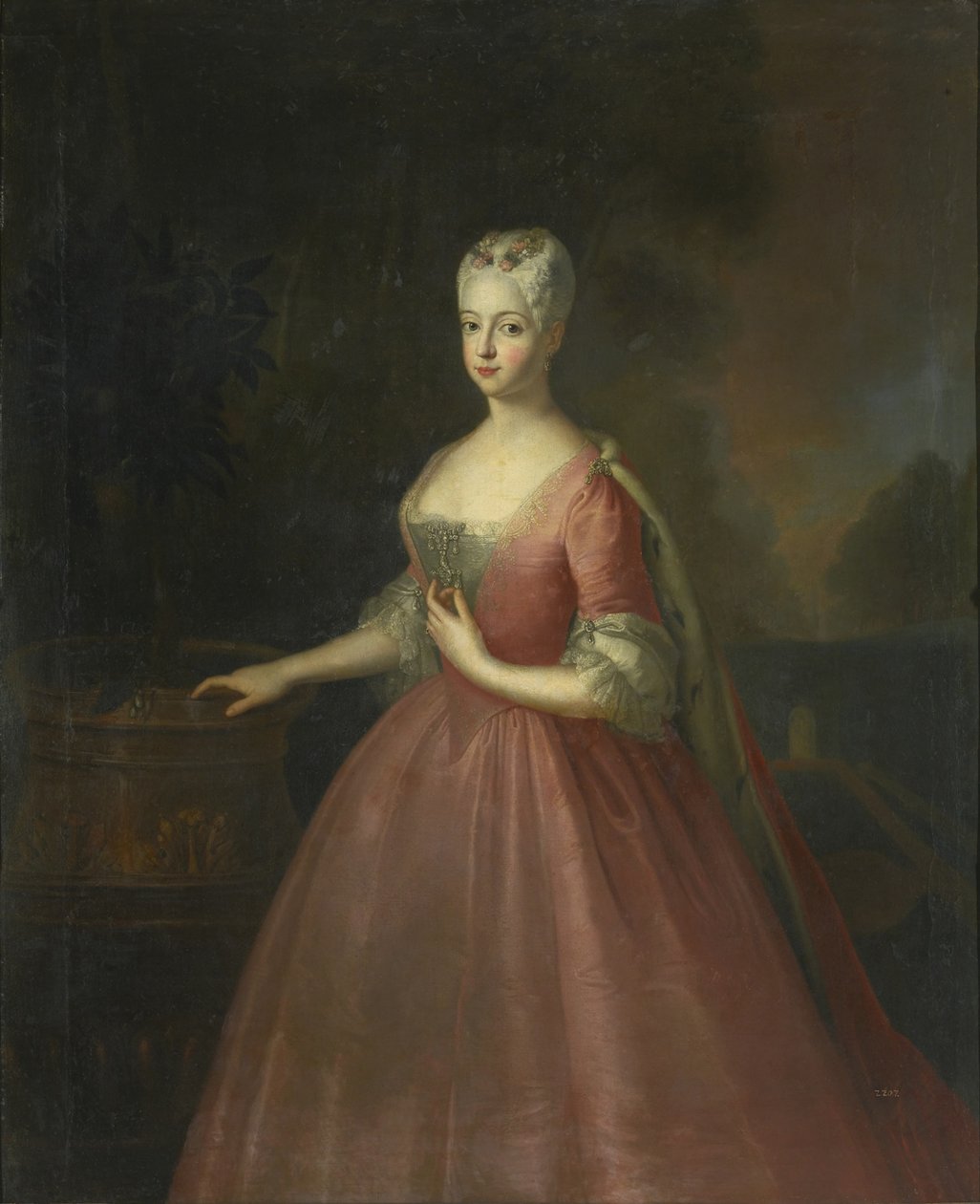 プロイセンの王女フリーデリケ・ルイーゼの肖像 1714-1784、ブランデンブルク＝アンスバッハ辺境伯 作： アントワーヌ・ペーネ学校