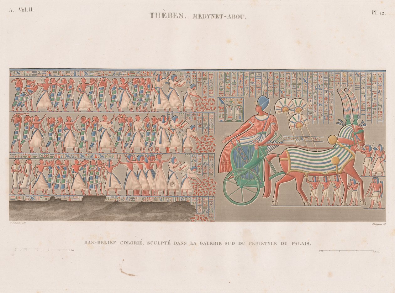 エジプトの説明: テーベ。 Medinet-Abou、Vol。 II、Pl。 12 作： アントワーヌ・フェリポー