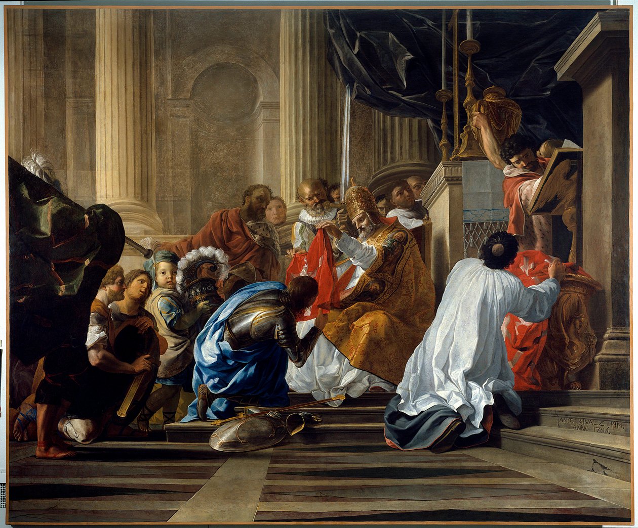 第一回十字軍"Raymond IV of Toulouse, dit Raymond de Saint Gilles, count of Toulouse and Tripoli (Raymond I) (1042-1105) taking the cross" Antoine Rivalz (1667-1735) 画 Toulouse.Musée des Augustins 作： アントワーヌ・リバルツ