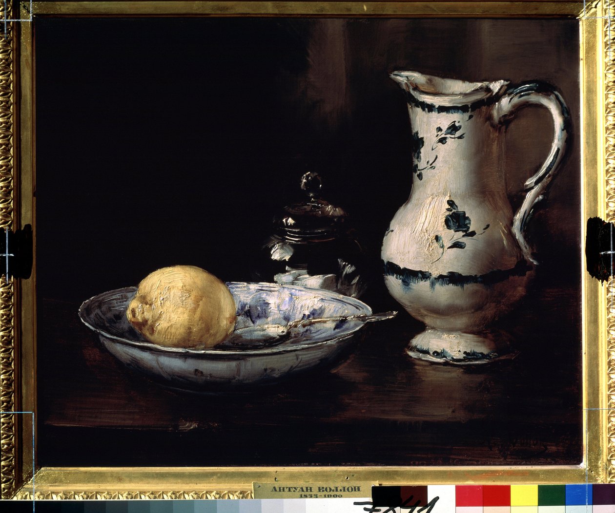 静物。 Antoine Vollon (1833-1900) による絵画。 キャンバスに油彩、38 x 46 cm。 19世紀フランスの芸術。 プーシキン美術館、モスクワ。 作： アントワーヌ・ヴォロン
