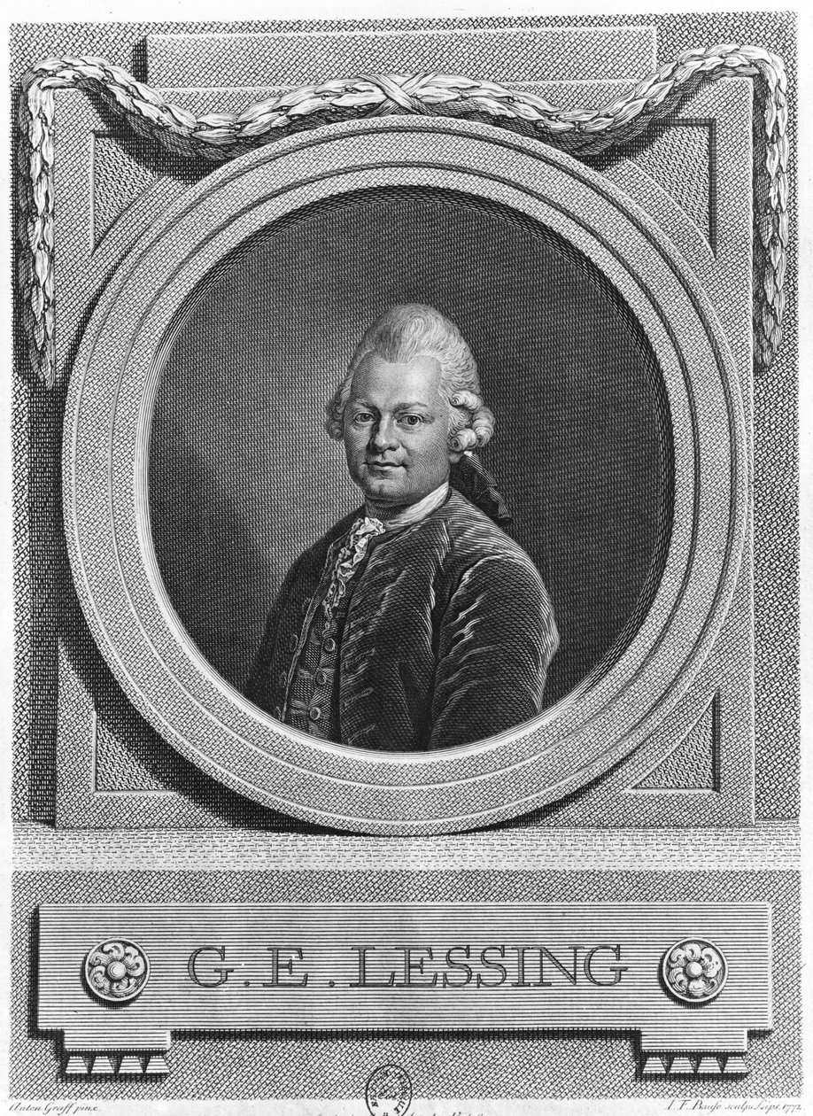 ヨットフリードリヒバウス（1738-1814）1772年に彫刻されたゴットホールドエフライムレッシング（1729-81）の肖像画 作： アントングラフ