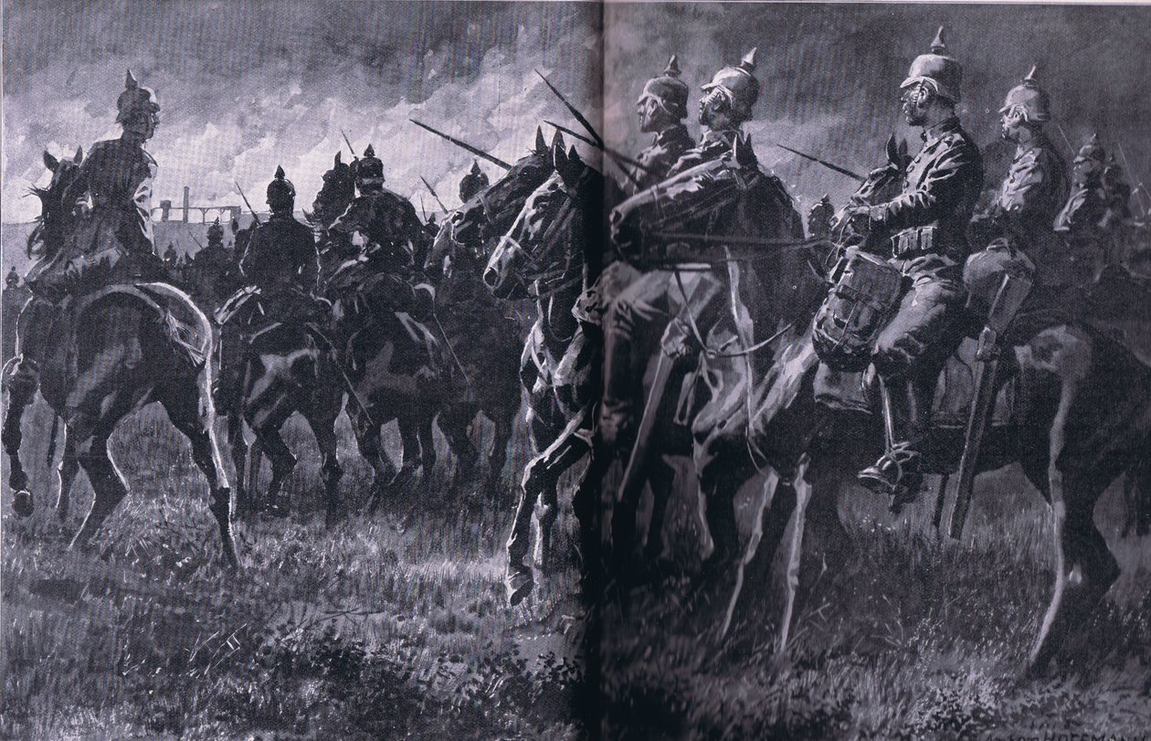 リビン鉱山の火災（『図解世界大戦史1914-1915』ユニオン・ベラッグスフェルトシャフト刊）より 作： アントンホフマン