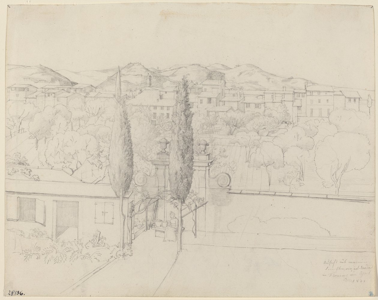 View from my window, via valfonda in Florence (アーティストの窓から見たフィレンツェの庭園) 作： アントン・クルーガー