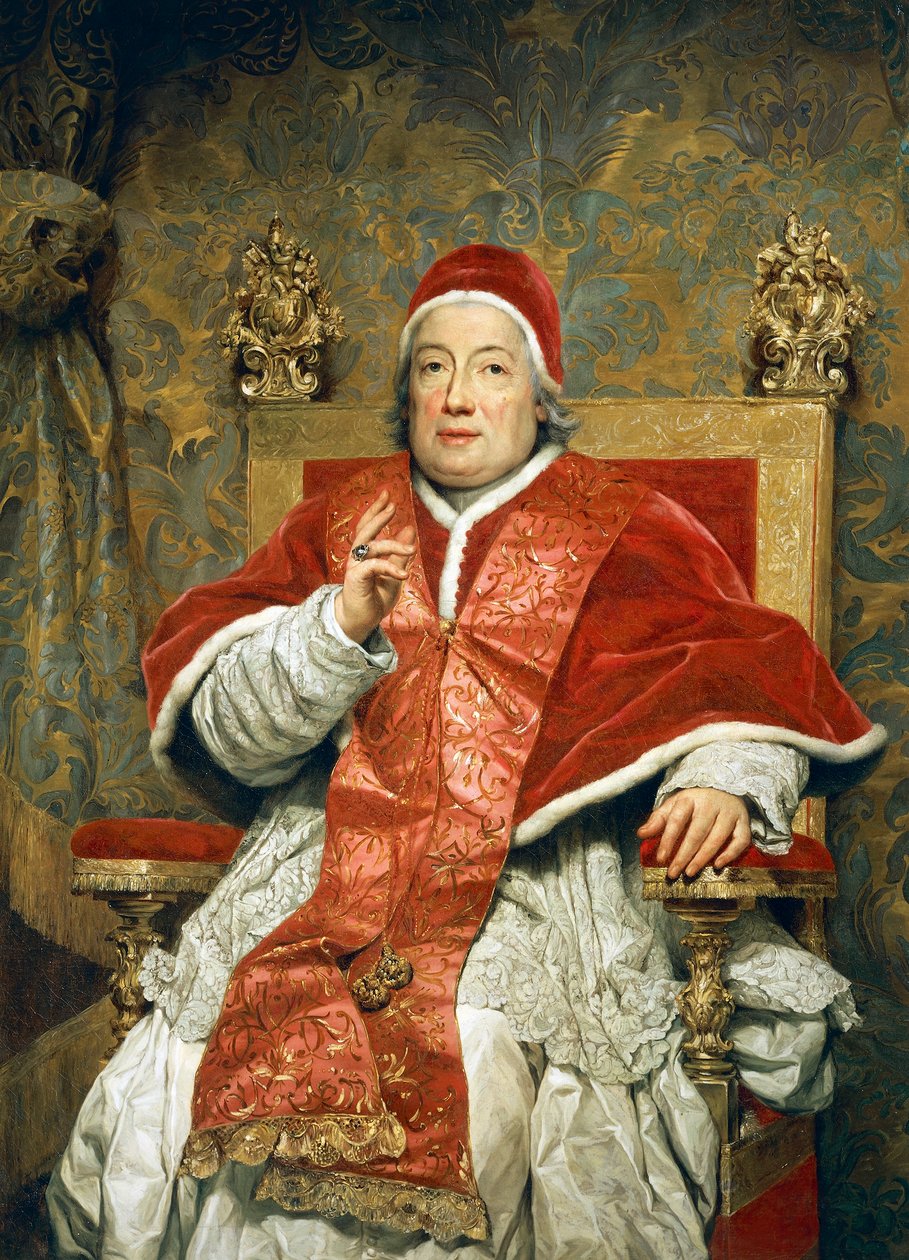 教皇クレメンス13世の肖像 レッツォーニコ、アントン・ラファエル・メングス作、油彩・キャンバス