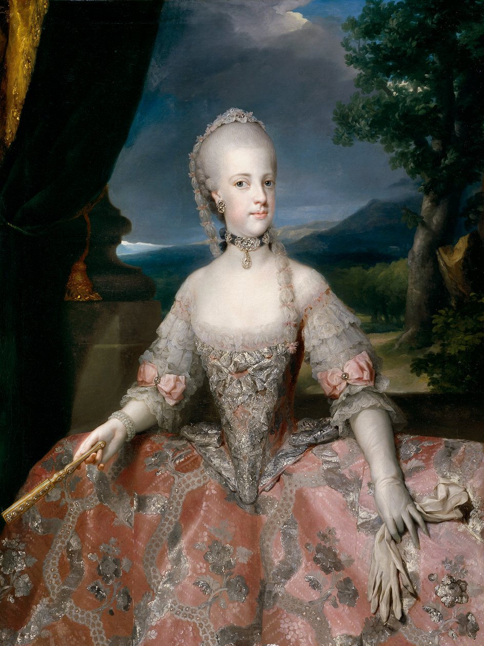 スペイン語  María Carolina de Habsburgo-Lorena, reina de Nápoles マリア・カロリーナ・ド・ハプスブルク＝ロレーヌ、ナポリ王妃 作： アントン・ラファエル・メングス