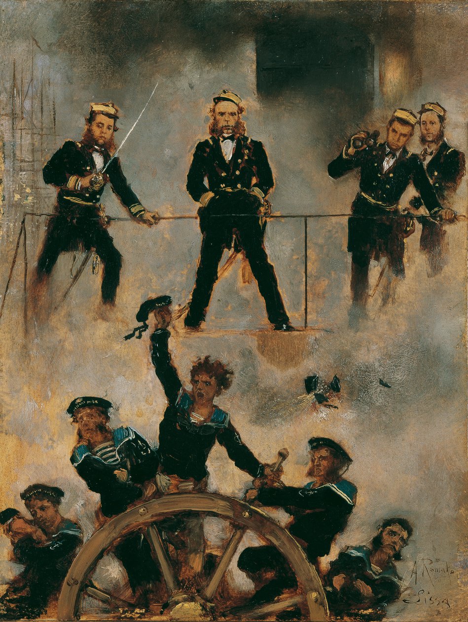 リッサにてテゲットホフと 1880-82年頃 油彩・カンヴァス 作： アントン・ロマコ