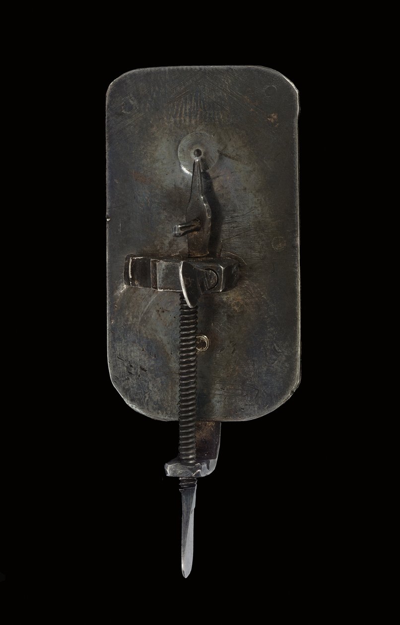 顕微鏡、c.1690（銀とガラス）（1121456-9も参照） 作： Antoni van Leeuwenhoek