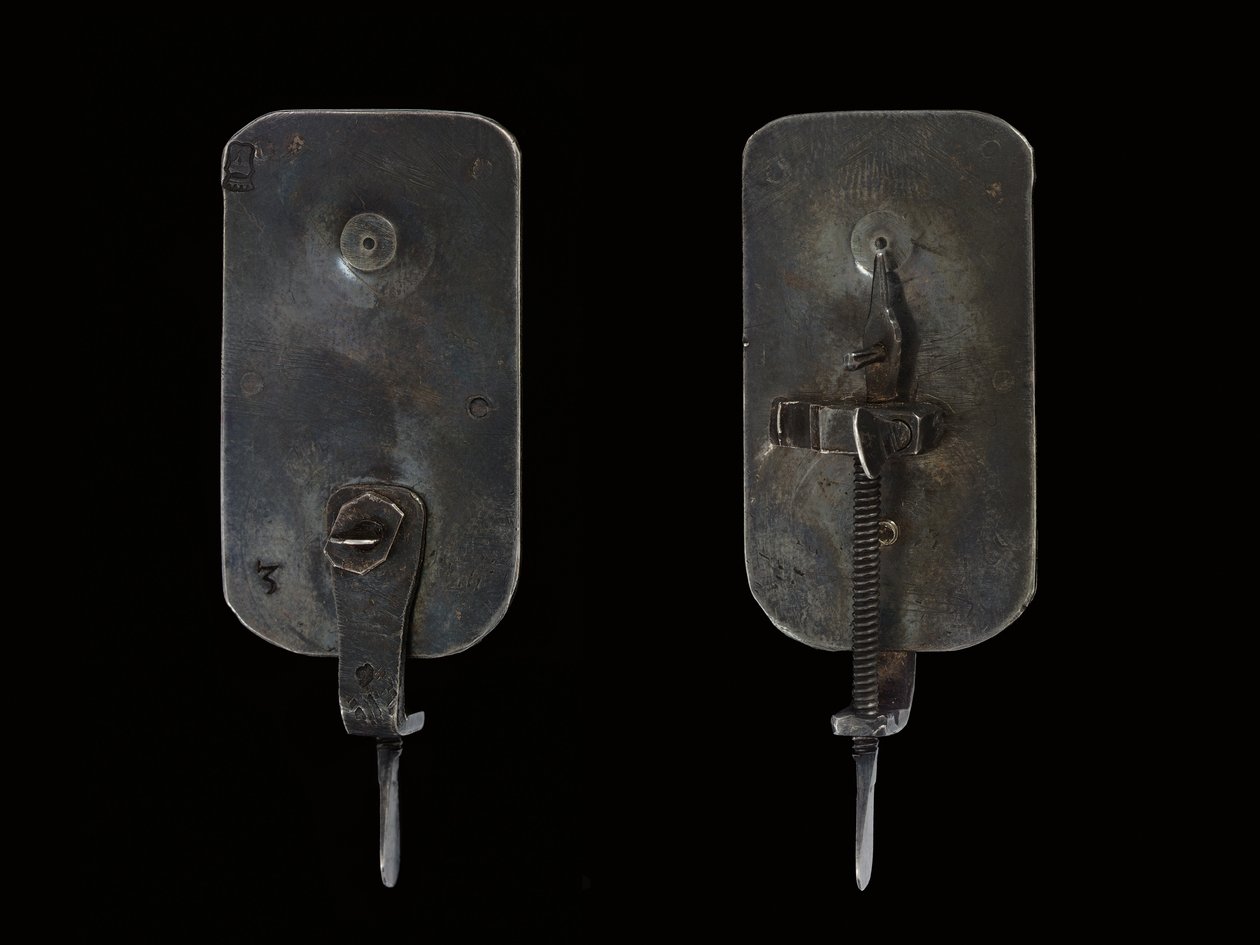 顕微鏡、1690年頃（銀・ガラス）（1121457-60も参照 作： Antoni van Leeuwenhoek