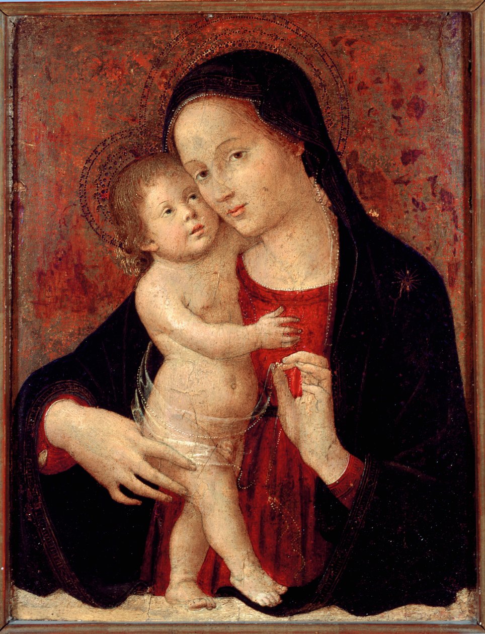 聖母子像 木版画 アントニオ・アクイリ・ディット・アントニアッツォ・ロマーノ（1461～1508年頃活躍） 日46×37 ジーンズ、パラッツォ・ビアンコのガレリア 作： アントニアッツォロマーノ