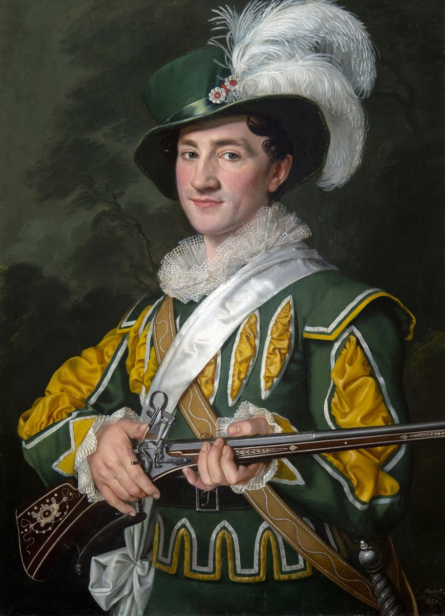 カール・マリア・フォン・ウェーバー（1786-1826）のオペラ「Der Freischuetz」のマックス役のアロイス・イェレン（1801-1857） - アントニン・マチェク（1775-1844）。油彩・キャンバス 作： アントニン・マチェク