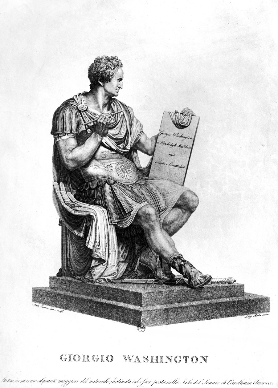 ローマ皇帝としてのジョージワシントン、1796年、ルイージラドス（1773-1840年）によって彫刻 作： アントニオ・カノーヴァ
