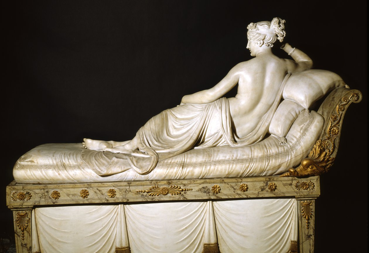 ヴィーナストライアンファントとしてのポーリンボナパルト、1805-08年頃（大理石） 作： アントニオ・カノーヴァ