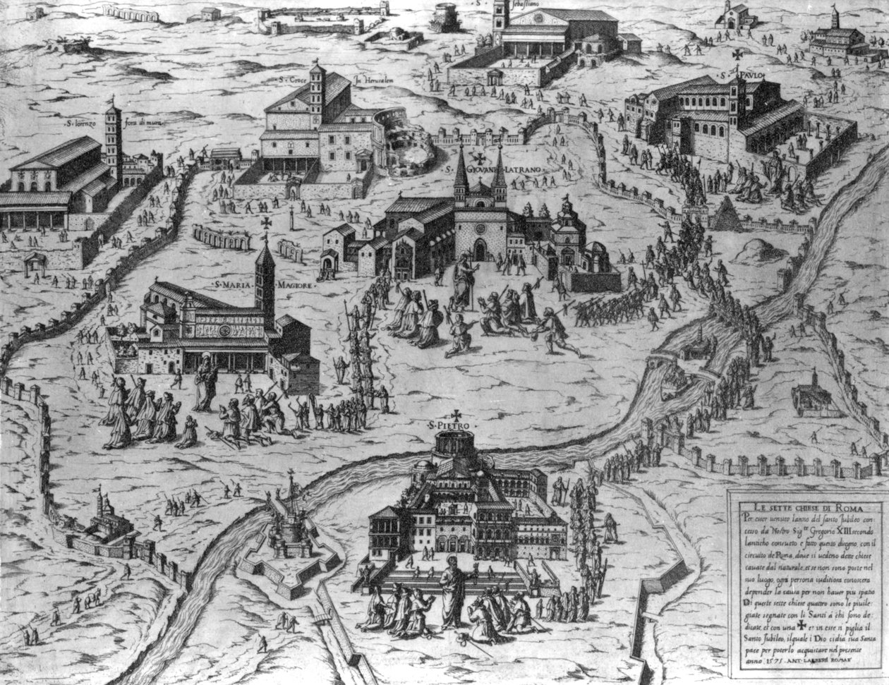 ローマの7つの教会、1575 作： アントニオ・ラフレリ