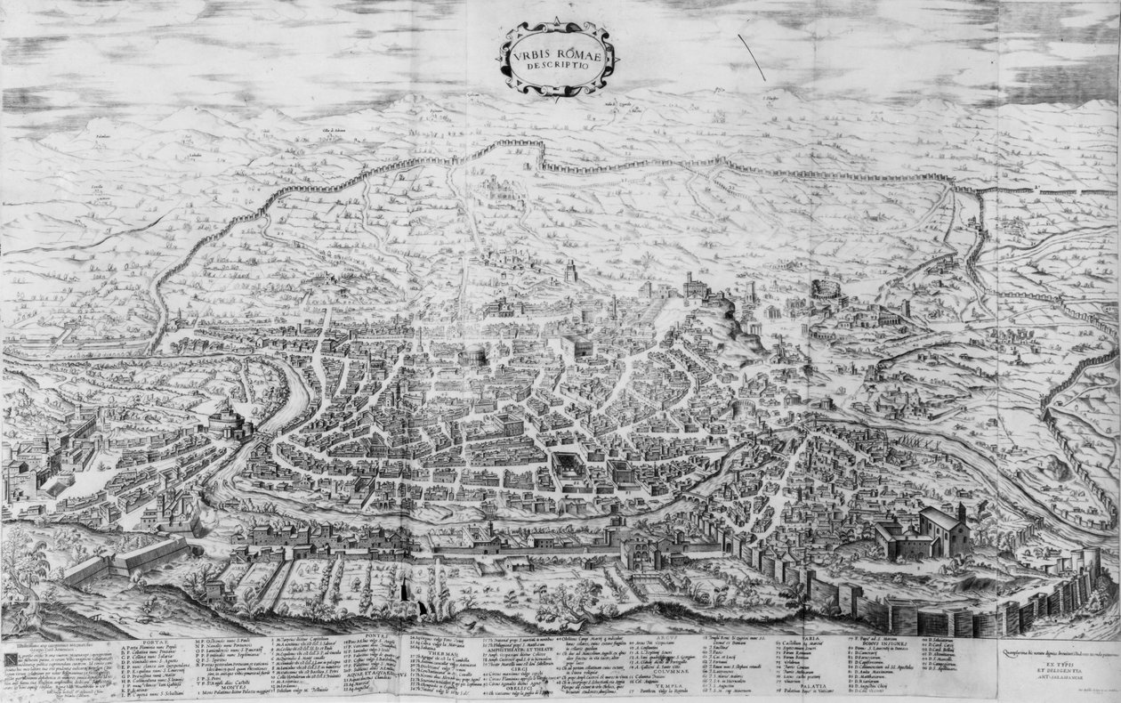 ローマの壮大な鏡からのケンブリッジの地図「1562年に公開 作： アントニオ・ラフレリ
