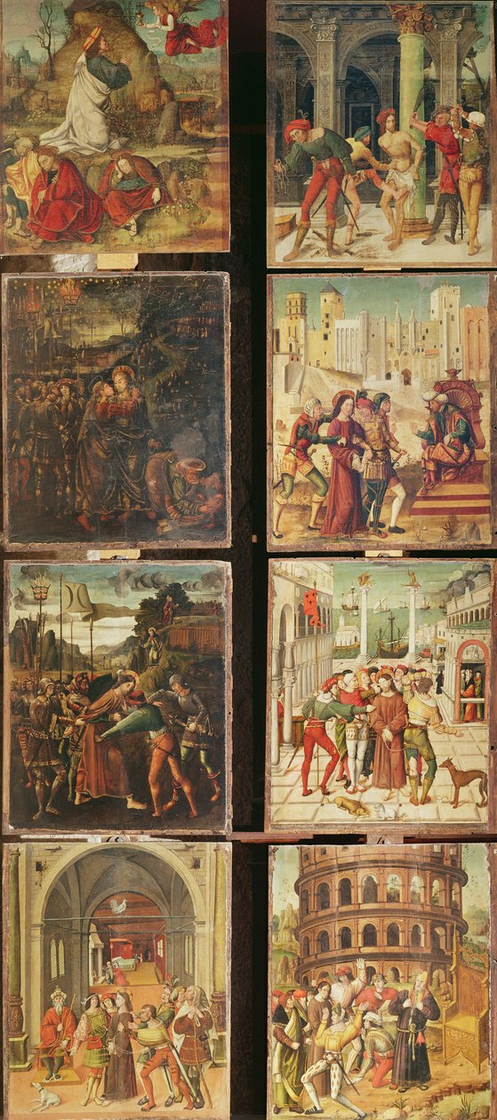 情熱の復刻版の左パネル、1517-20（パネル上のテンペラ） 作： アントニオ・ロンゼン