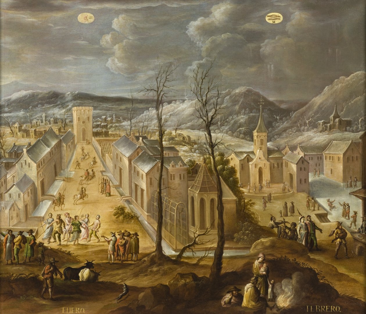 Los doce meses delaño（年間の12ヶ月）、1650-99からの1月と2月 作： アントニオ・デ・エスピノサ