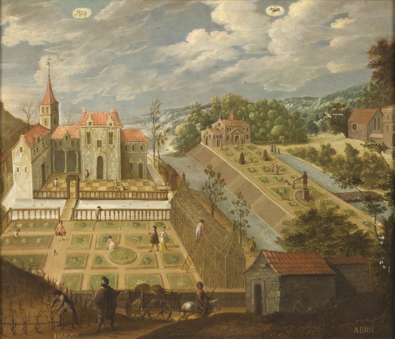 Los doce meses delaño（The Twelve Months of the Year）、1650-99からの3月と4月 作： アントニオ・デ・エスピノサ