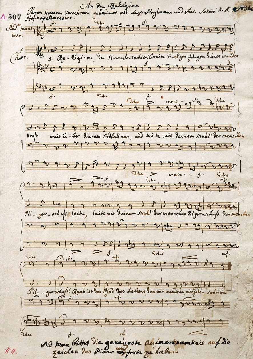 アントニオ・サリエリ（1750-1825）作曲『オラトリオ』の自筆譜 作： アントニオ（後）サリエリ