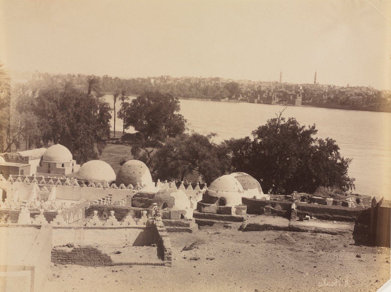 Asyut、山からの眺め、c。 1870年代-1880年。 作： アントニオ・ベアト