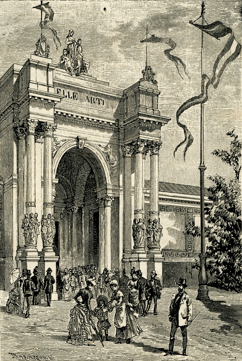 ファイン アーツ パビリオン、エミリア博覧会、ボスコのサン ミケーレ、ボローニャ、エミリア ロマーニャ、イタリア 作： アントニオ・ボナモア