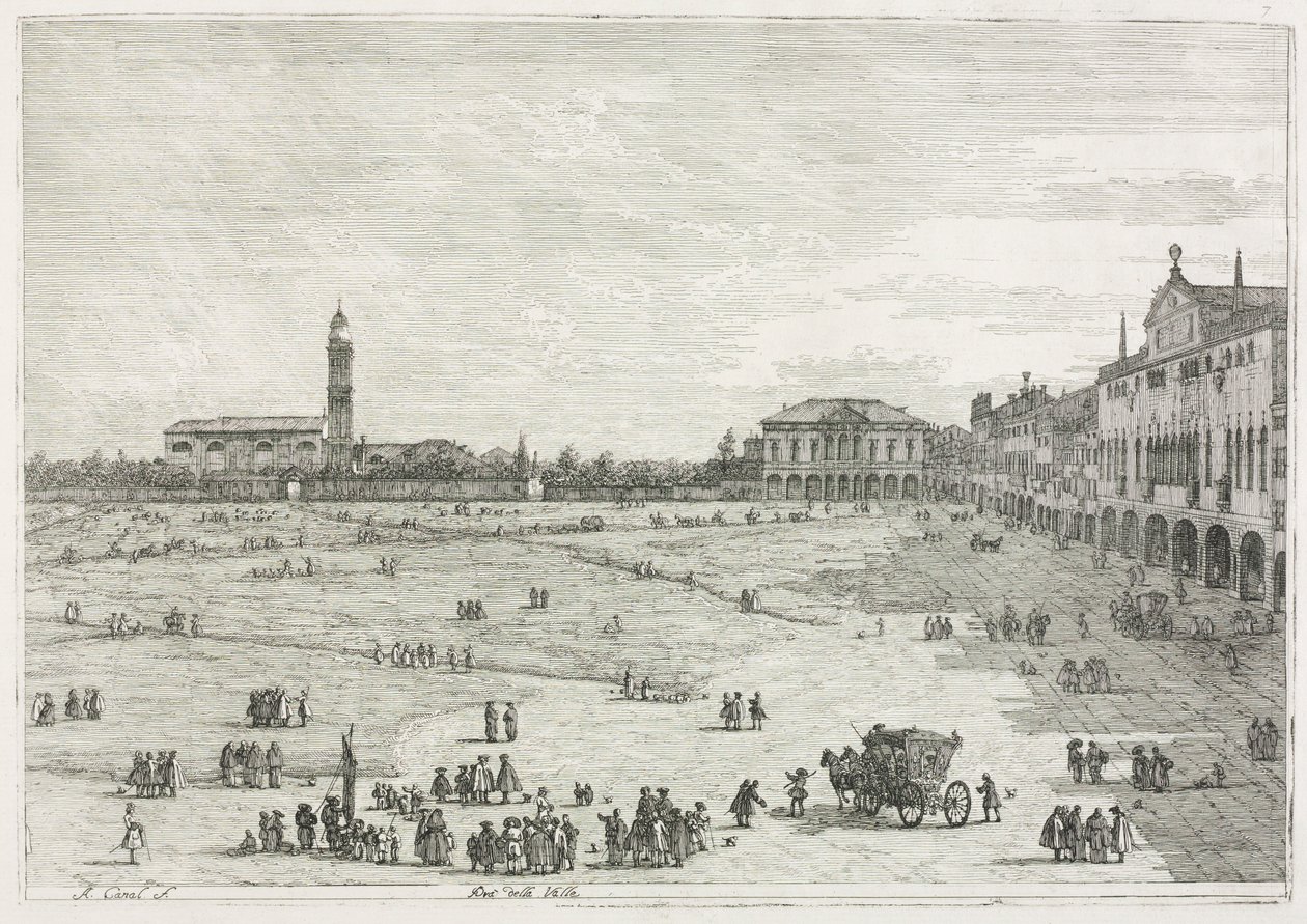 ビュー：Pràdella Valle、パドヴァ、1735-1746。 作： ジョバンニアントニオ運河（カナレット）