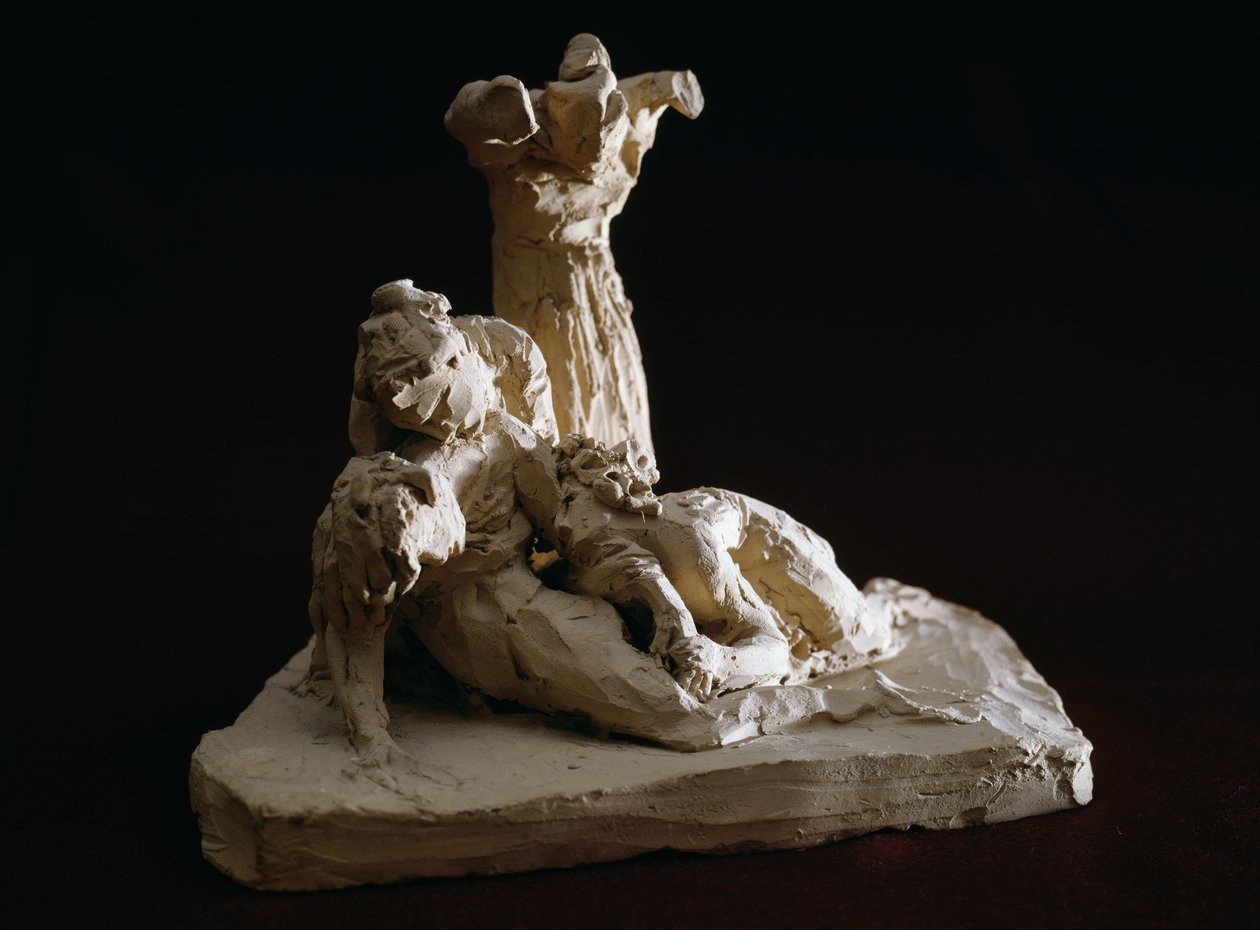 アントニオ・カノーヴァ（1757-1822）によるテラコッタ製スケッチ「キリストの嘆き」（イタリア、ヴェネト州ポッサーニョ市 作： アントニオ・カノーヴァ
