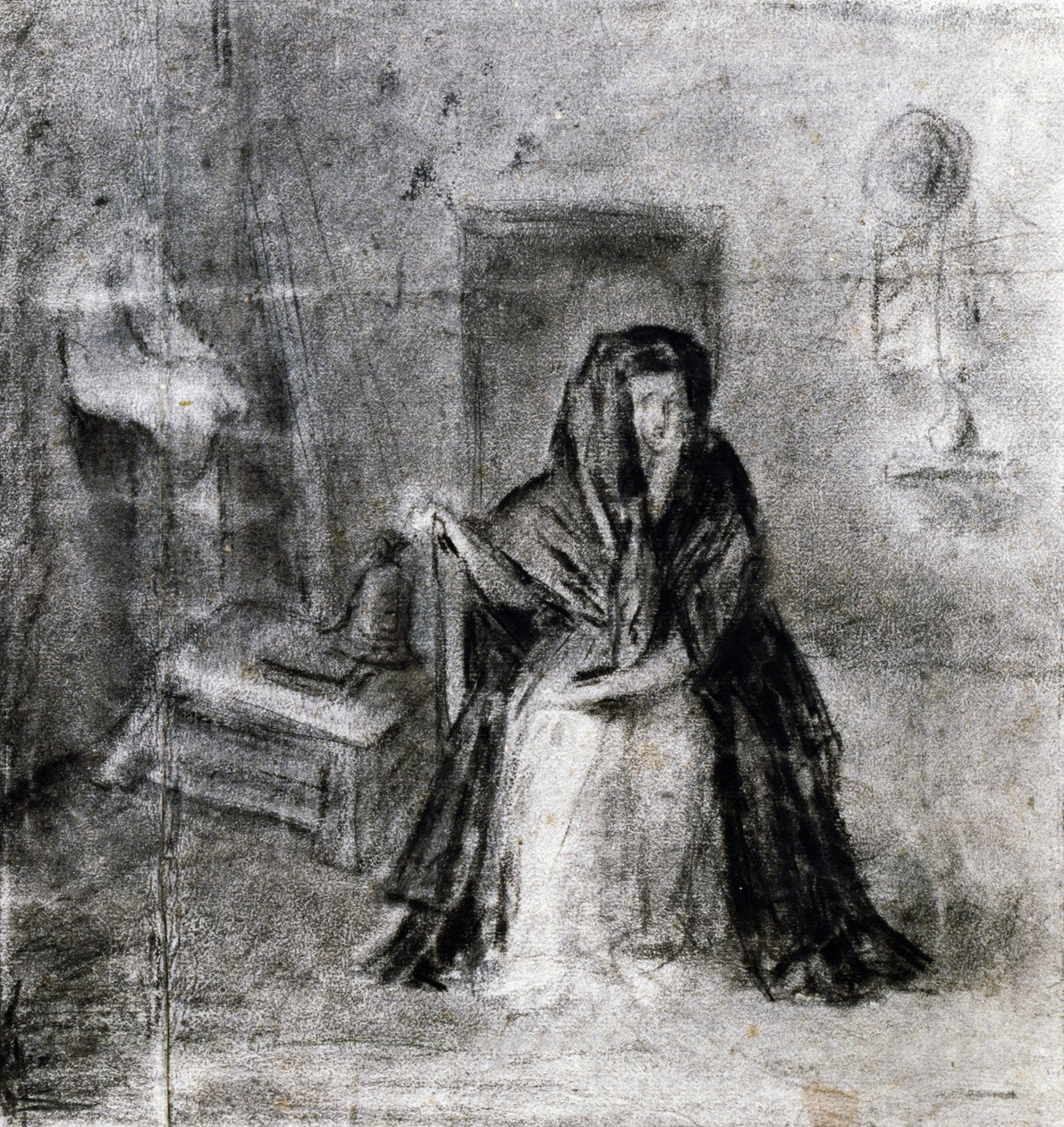 アントニオ・カノーヴァ（1757-1822）作「座った女性」（デッサン 作： アントニオ・カノーヴァ