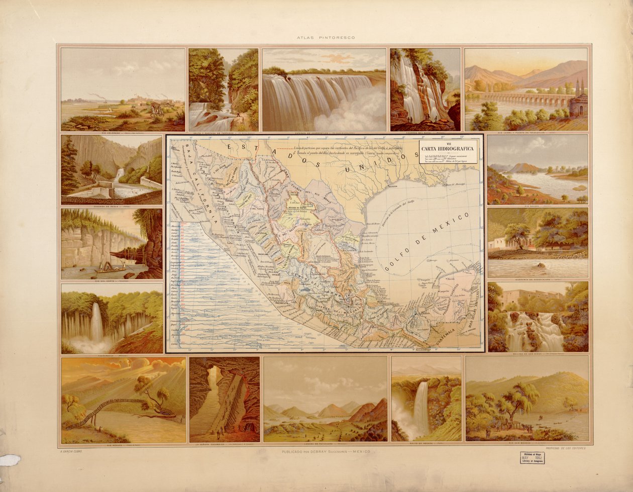 メキシコ合衆国の絵画的で歴史的な地図帳。所在地 2008621671-10 作： アントニオガルシアキューバス