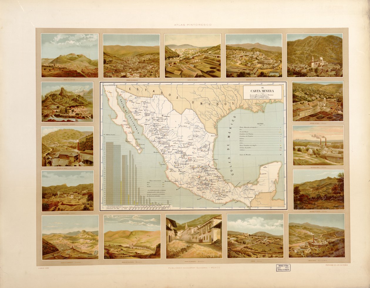 メキシコ合衆国の絵画的で歴史的な地図帳。所在地 2008621671-12 作： アントニオガルシアキューバス